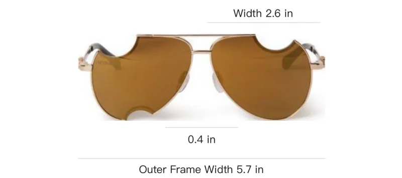 OFF-WHITE Irregular Shape Sunglasses Unisex Gold-3