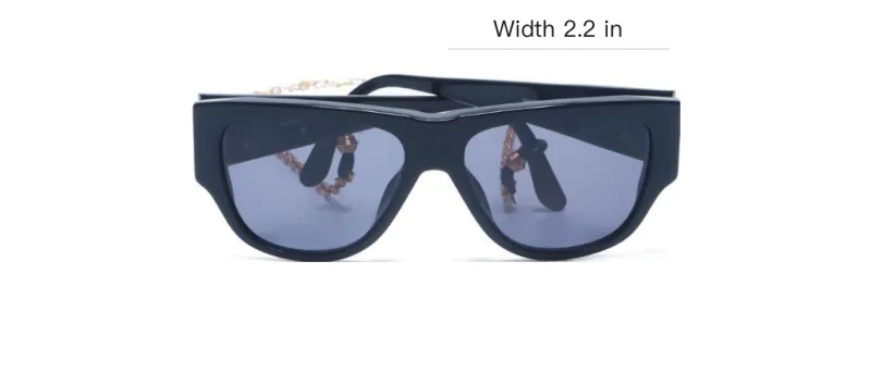 CHANEL 2000s Shield Frame Chain Sunglasses-3
