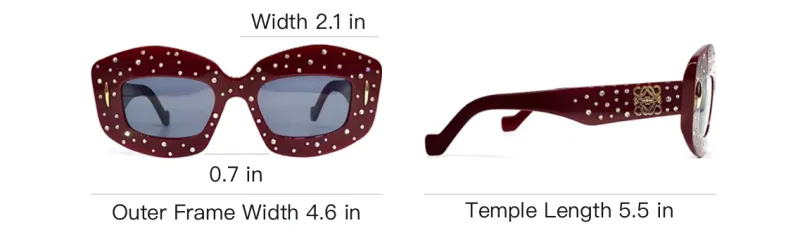 LOEWE Embellished Rectangle Frame Sunglasses-3