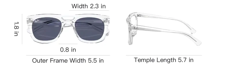 RayBan Injection Square Sunglasses Unisex Transparent-3