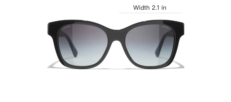 CHANEL Plate Frame Butterfly Sunglasses Unisex Black-4