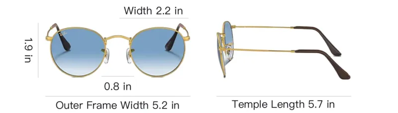 RayBan Metal Round Sunglasses Unisex Gold-4
