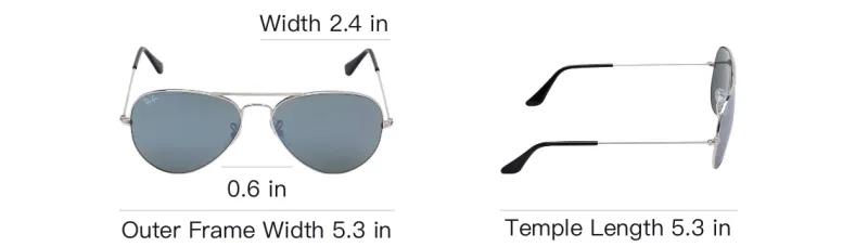 RayBan Chrome-Plated Aviator Sunglasses Men's Silver-3