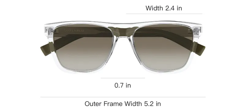 SAINT LAURENT Plastic Rectangular Sunglasses Unisex Transparent-2