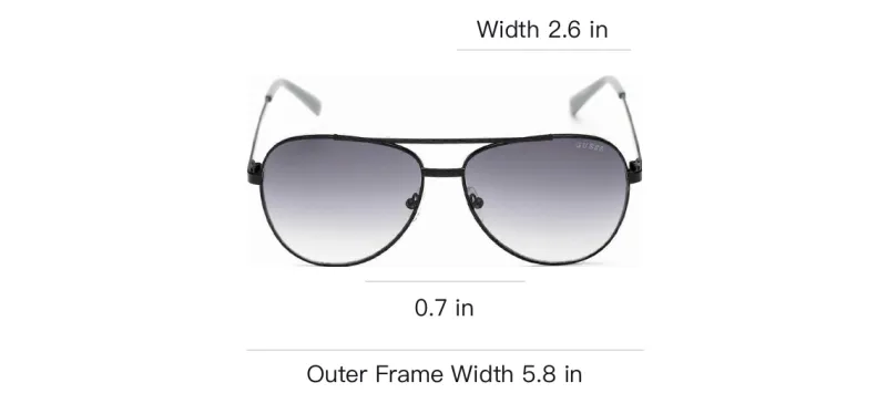 GUESS Polycarbonate Metal Aviator Sunglasses Men's Black-2