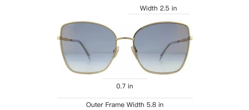 Jimmy Choo Metal Butterfly Sunglasses Women's Gold-2