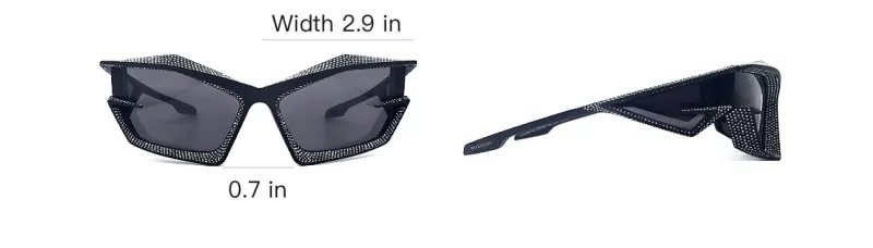 GIVENCHY Acetate Irregular Shape Sunglasses Unisex Black-6