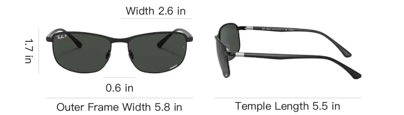 RayBan Metal Square Sunglasses Unisex Black-5