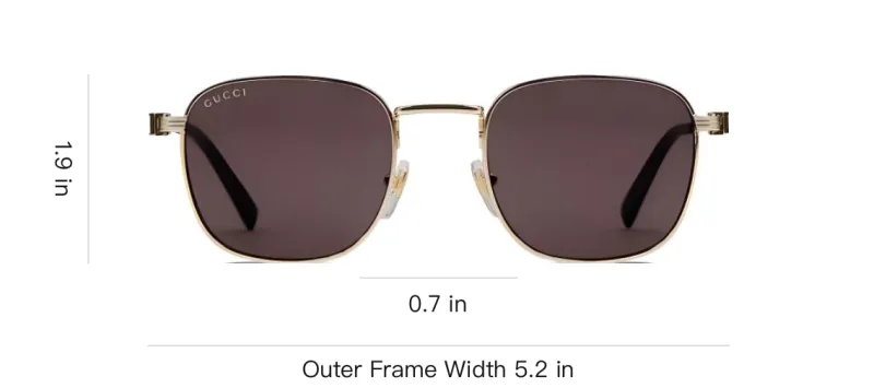 GUCCI Metal Round Sunglasses Unisex Gold-3