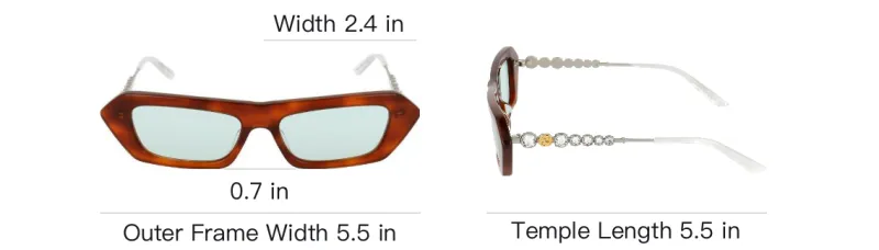 GUCCI Acetate Metal Crystal Mother Of Pearl Square Sunglasses Women's Brown-4