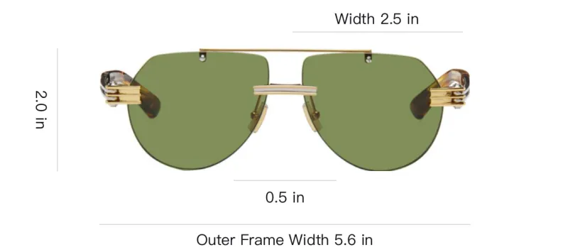 Bottega Veneta Aviator Frame Sunglasses-2