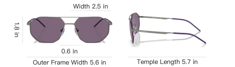 EMPORIO ARMANI Metal Aviator Sunglasses Men's Gray-4