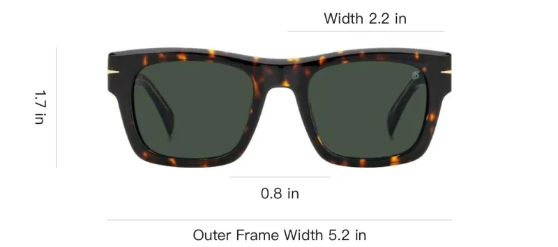 David Beckham Acetate Square Sunglasses Unisex Tortoiseshell-3