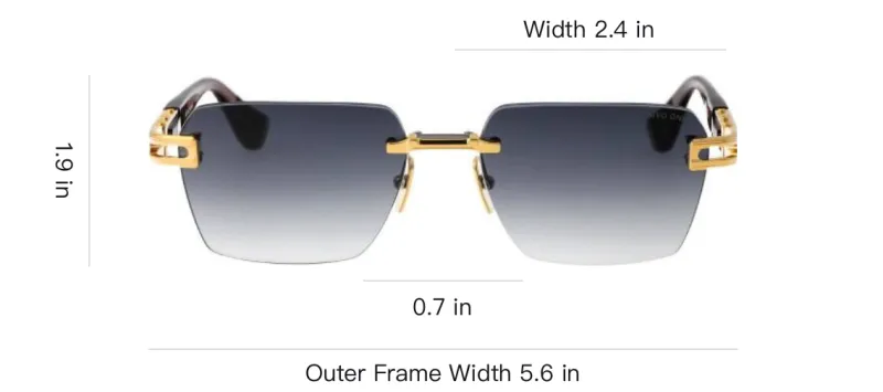 DITA Titanium Square Sunglasses Unisex Gold-1