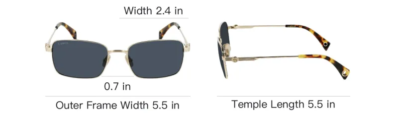Lanvin Metal Rectangular Sunglasses Unisex Yellow-3