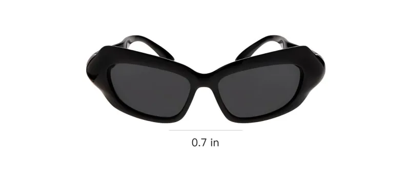 Balenciaga Polyamide Irregular Shape Sunglasses Women's Black-3