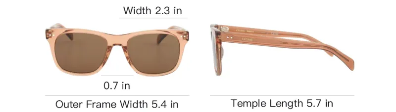 CELINE Plate Frame Square Sunglasses Unisex Orange-3