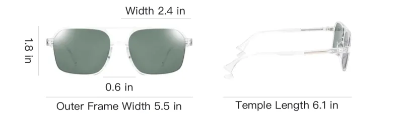 JINS TR/Memory Plastic Aviator Sunglasses Men's Transparent-3