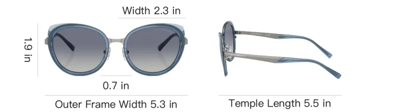 EMPORIO ARMANI Round Sunglasses Women's Blue-4