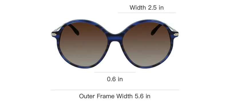Victoria Beckham Round Sunglasses Women's Blue-3