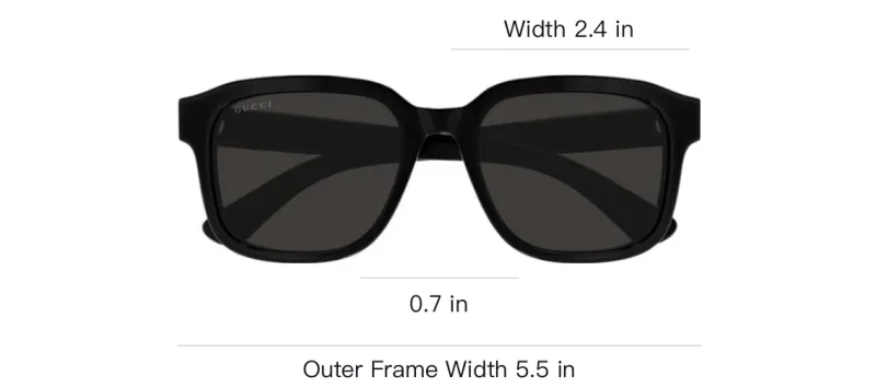 GUCCI Recycled Acetate Rectangular Sunglasses Men's Black-2