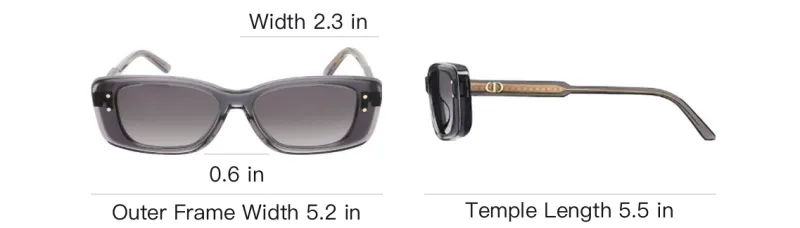 DIOR Acetate Oval Sunglasses Women's Gray-4