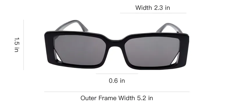 FENDI Plate Frame Rectangular Sunglasses Unisex Black-3
