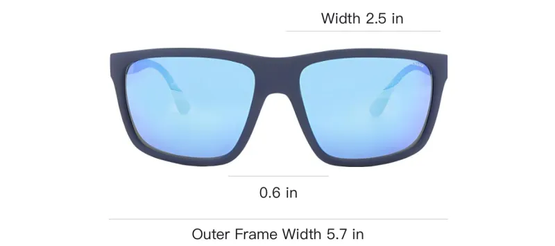 ARMANI EXCHANGEAE Plastic Square Sunglasses Unisex Matte Blue-2