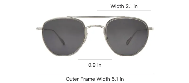 Mr. Leight Titanium Aviator Sunglasses Unisex Silver-2