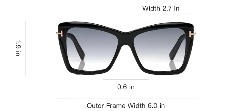 TOM FORD Acetate Butterfly Sunglasses Women's Black-3
