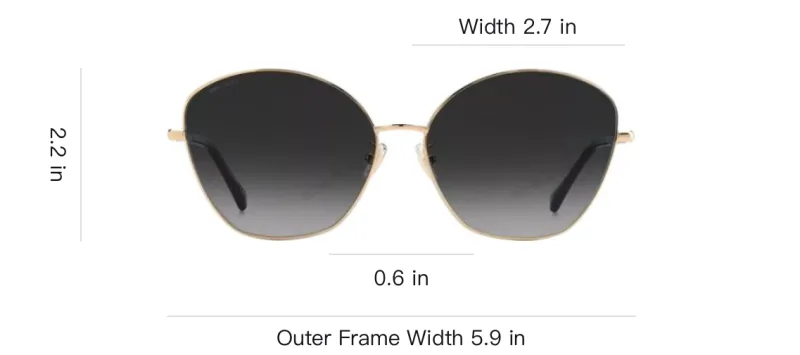 Jimmy Choo Stainless Steel Irregular Shape Sunglasses Women's Gold-3