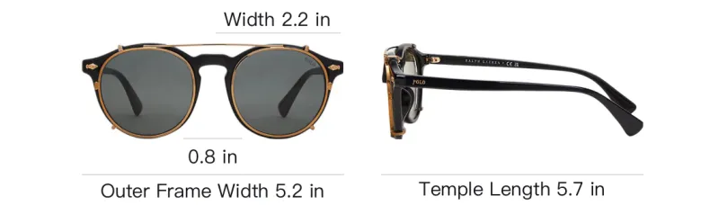 Polo Ralph Lauren Metal Acetate Aviator Sunglasses Men's Black-3