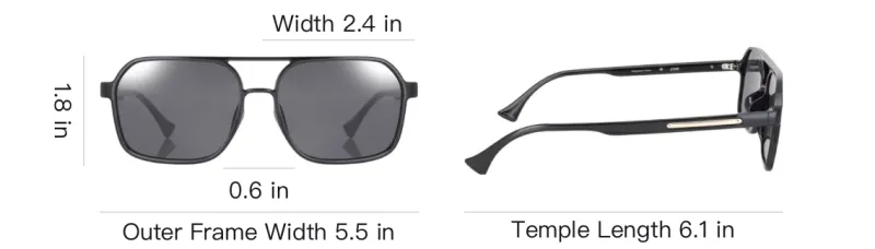 JINS TR/Memory Plastic Aviator Sunglasses Men's Black-3
