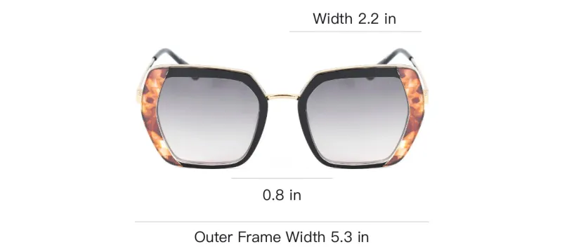 GUESS Metal Irregular Shape Sunglasses Women's Gold-3