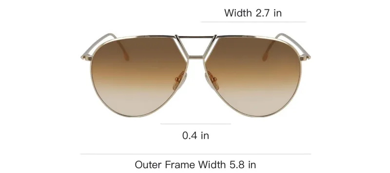 Victoria Beckham Aviator Sunglasses Women's Gold-3
