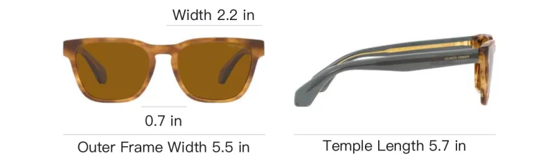 GIORGIO ARMANI Plastic Irregular Shape Oval Glass Men's Brown-3