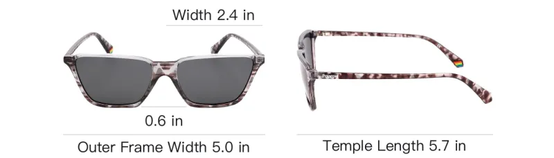 Polaroid Polycarbonate Irregular Shape Sunglasses Unisex Gray-3