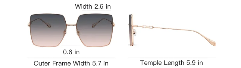 MOLSION Alloy Square Sunglasses Women's-3
