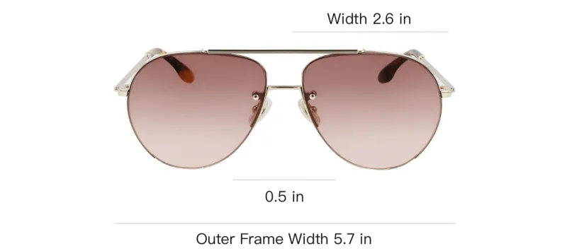 Victoria Beckham Aviator Sunglasses Women's Gold-3