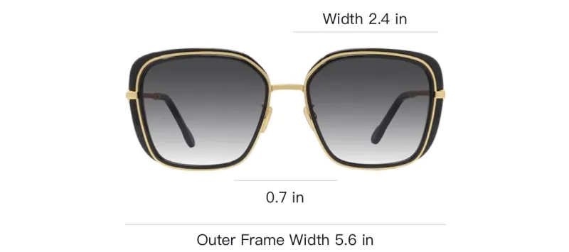 FRED Metal Acetate Irregular Shape Sunglasses Unisex Gold-4