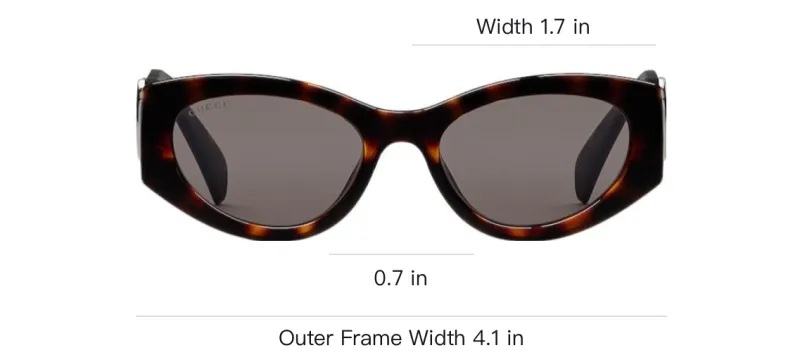 GUCCI Injection Molded Irregular Shape Sunglasses Women's Tortoiseshell-3