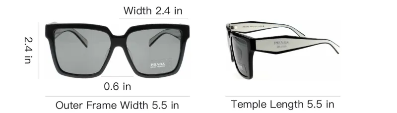 PRADA Plate Frame Square Sunglasses Unisex Beige-4