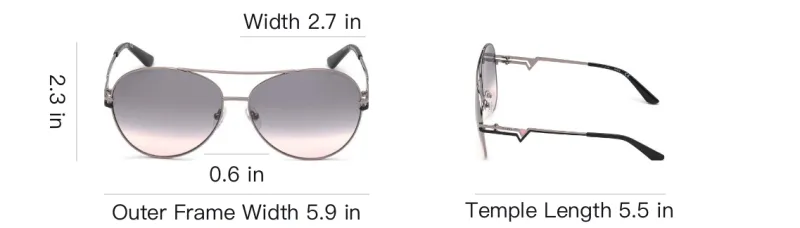 GUESS Brass Irregular Shape Sunglasses Women's Gray-3