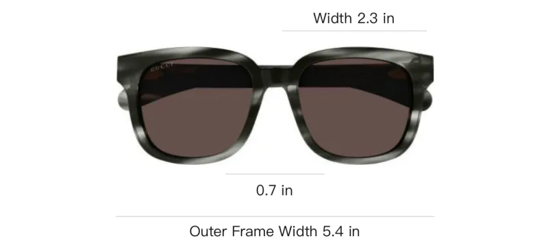 GUCCI Rectangular Sunglasses Men's Gray-3
