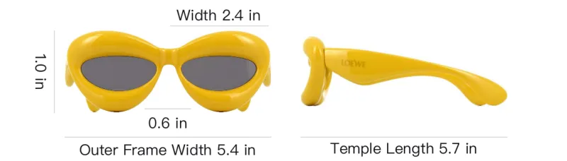 LOEWE Acetate Irregular Shape Sunglasses Unisex Yellow-3