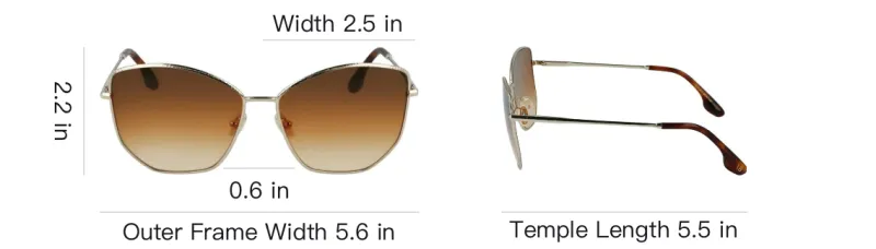 Victoria Beckham Butterfly Sunglasses Women's Gold-3