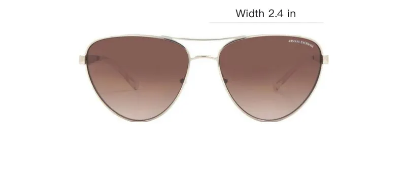 ARMANI EXCHANGEAE Metal Aviator Sunglasses Women's Brown-1