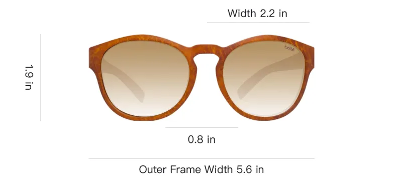 BOLLE Plastic Round Sunglasses Unisex Brown-2