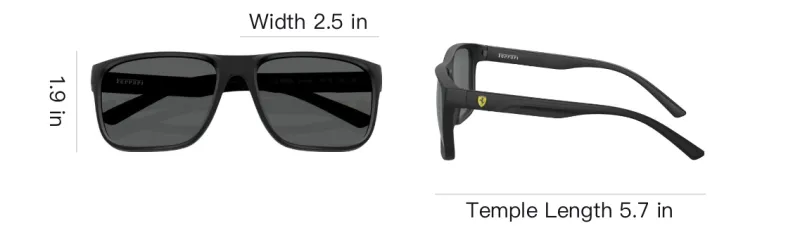 Ferrari Injection Molded Square Sunglasses Unisex Black-3