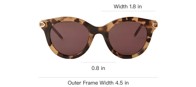 Mulberry Brass Resin Irregular Shape Sunglasses Women's Turtle Shell Color-3